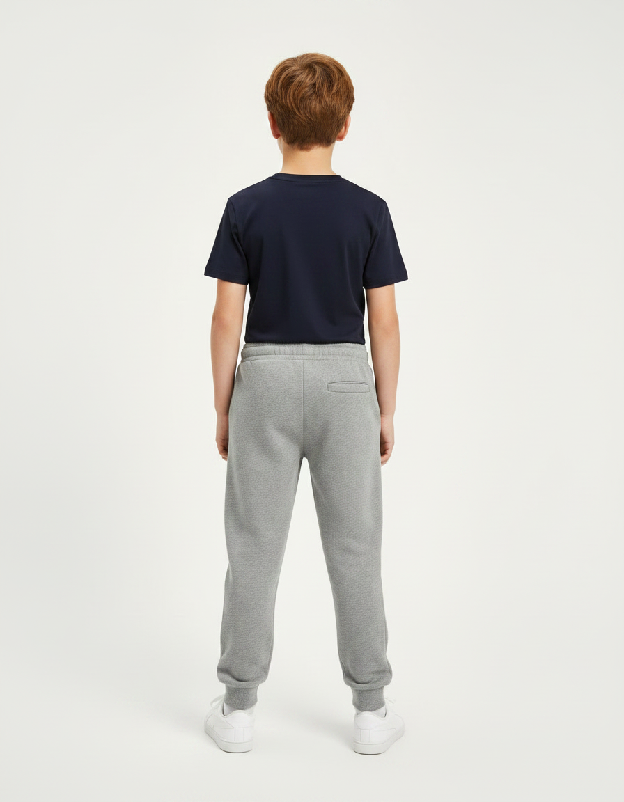 Pantalon Gris Molletonné Logo Enfant Décontracté Sport - vue 2