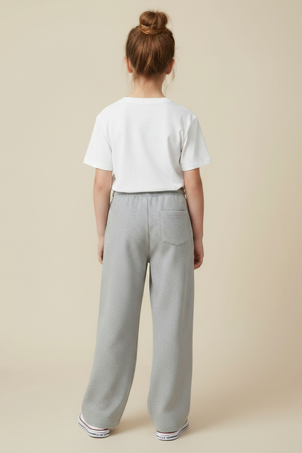 Pantalon Gris Molletonné Ample Décontracté Confortable Fille - vue 2