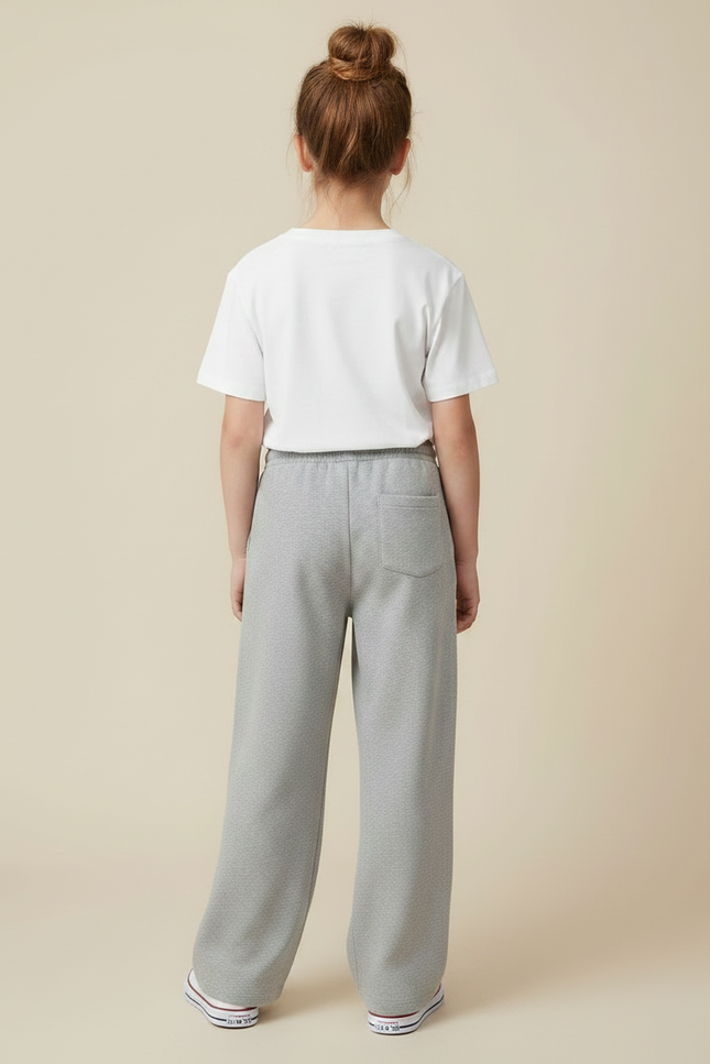 Pantalon Gris Molletonné Ample Décontracté Confortable Fille - vue 2