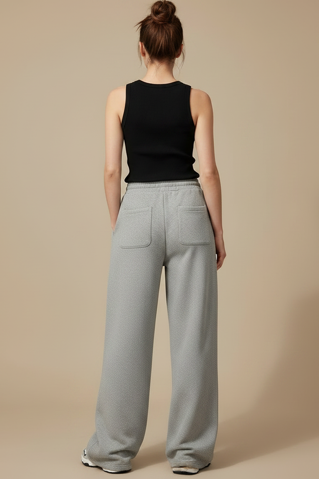 Pantalon Gris Ample Décontracté Molletonné Sport - vue 2