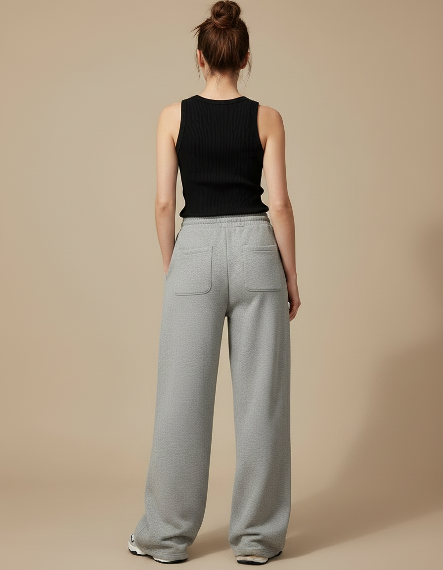 Pantalon Gris Ample Décontracté Molletonné Sport - vue 2