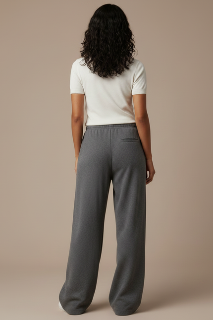 Pantalon Gris Sport Ample Décontracté Confortable Cordon - Molleton - vue 2
