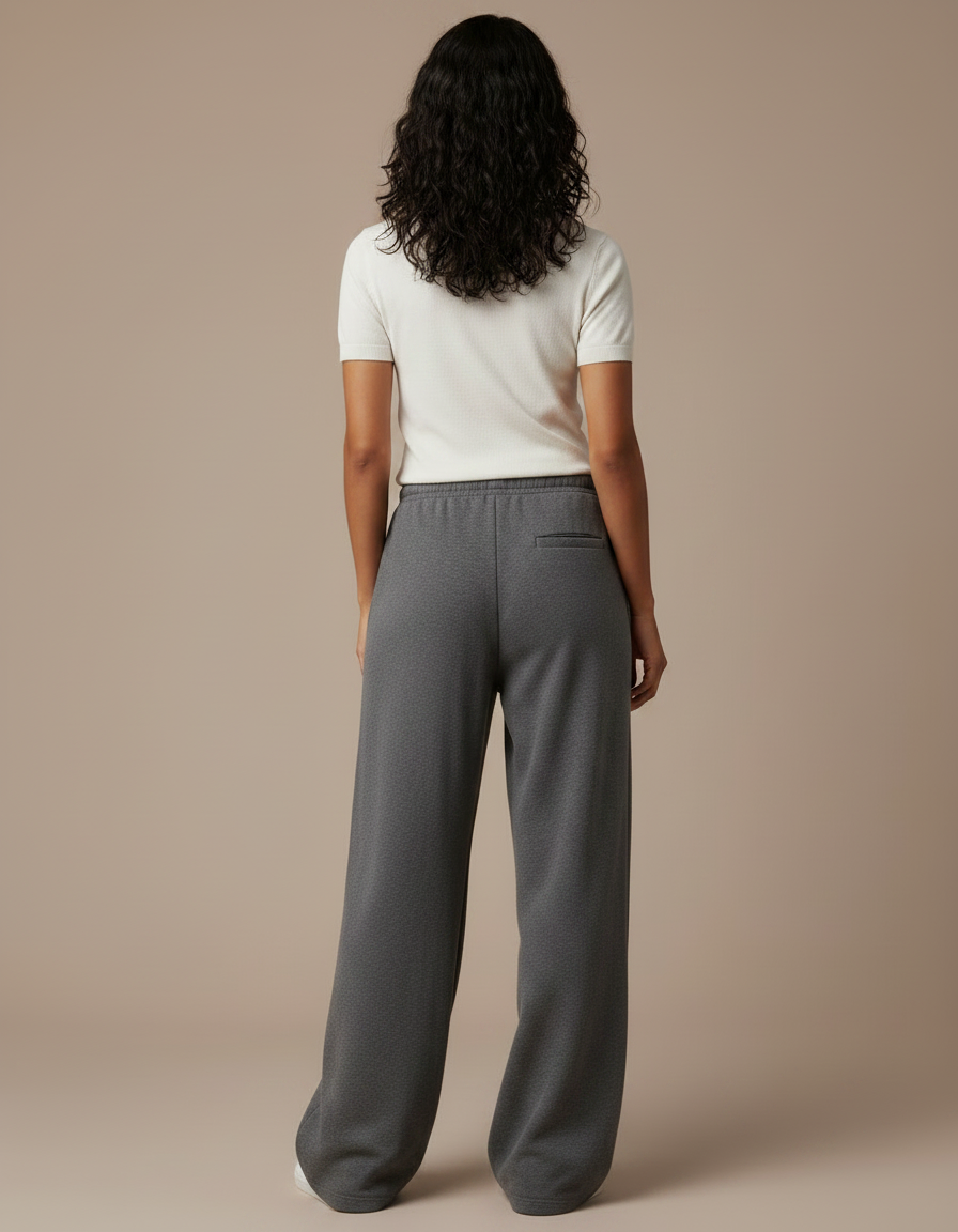 Pantalon Gris Sport Ample Décontracté Confortable Cordon - Molleton - vue 2