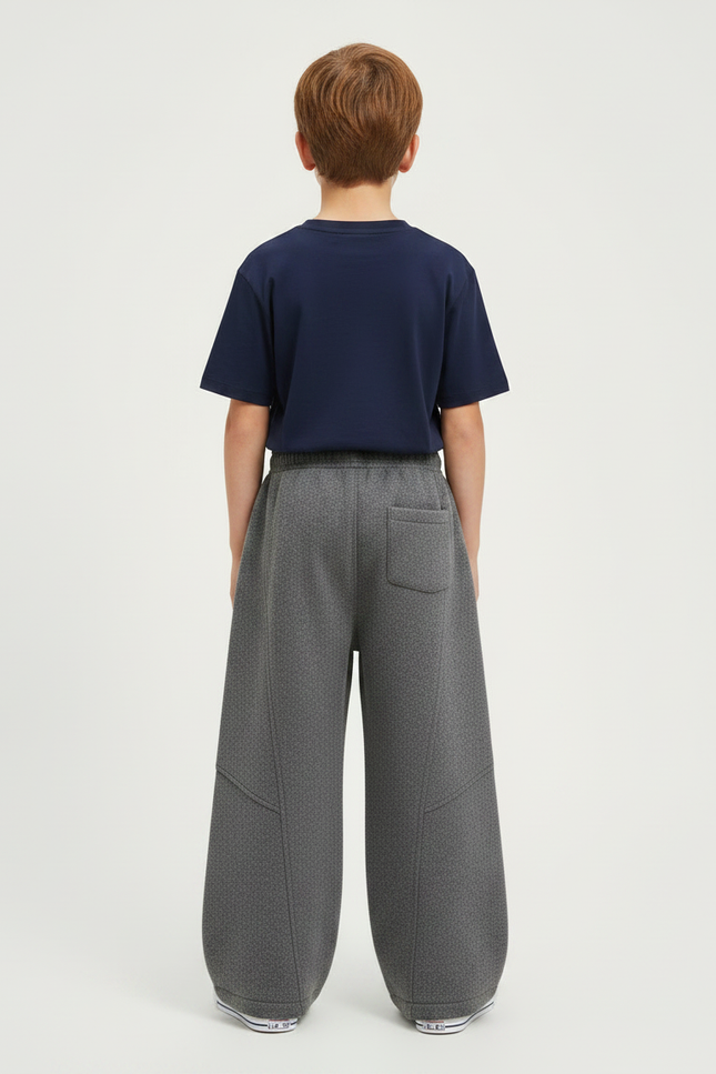 Pantalon Gris Ample Décontracté Épais Hiver Enfant - Molleton - vue 2