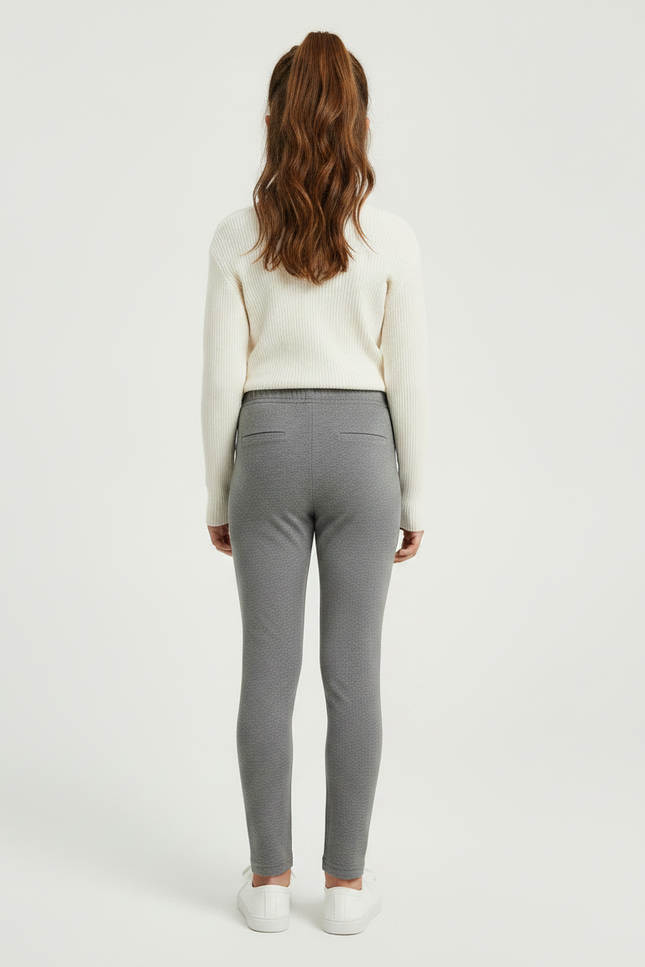 Pantalon Gris Uni Coton Slim Enfant Confortable - vue 2