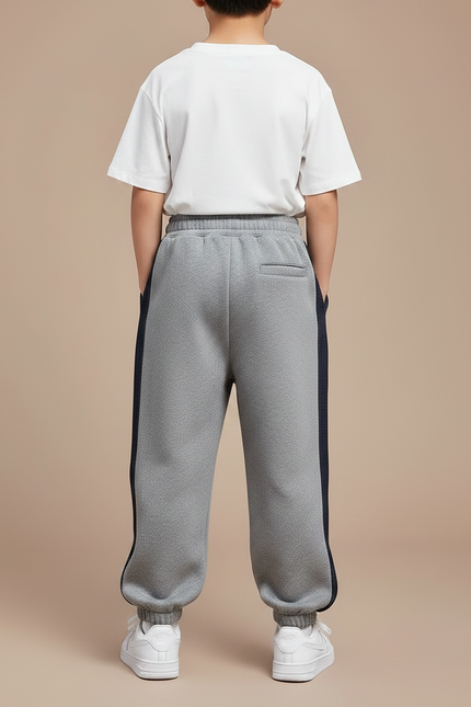 Pantalon Gris Causal Ample Coton Sport Enfant - Molleton - vue 2