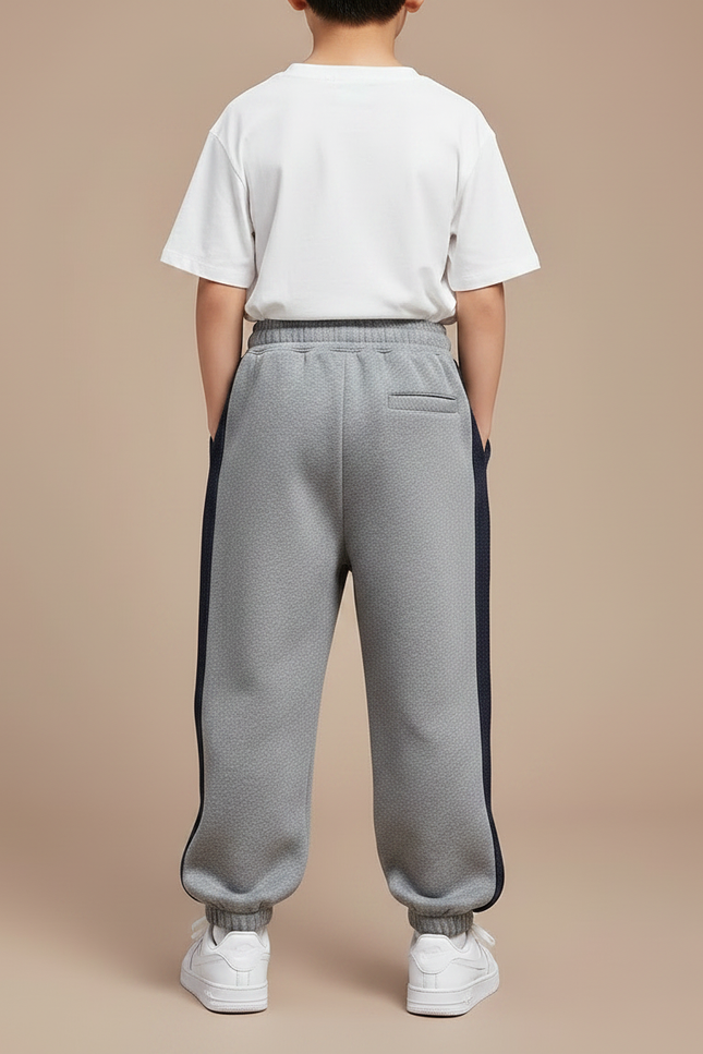 Pantalon Gris Causal Ample Coton Sport Enfant - Molleton - vue 2