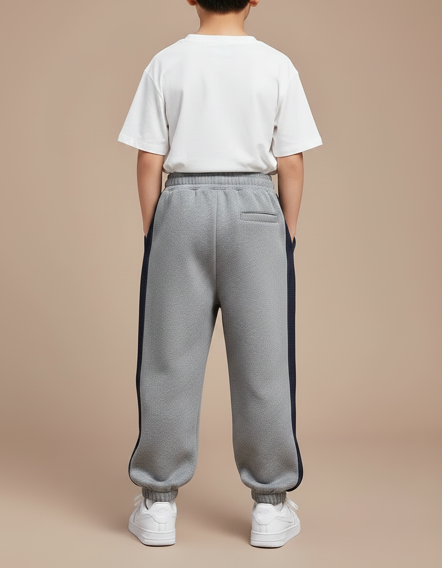 Pantalon Gris Causal Ample Coton Sport Enfant - Molleton - vue 2