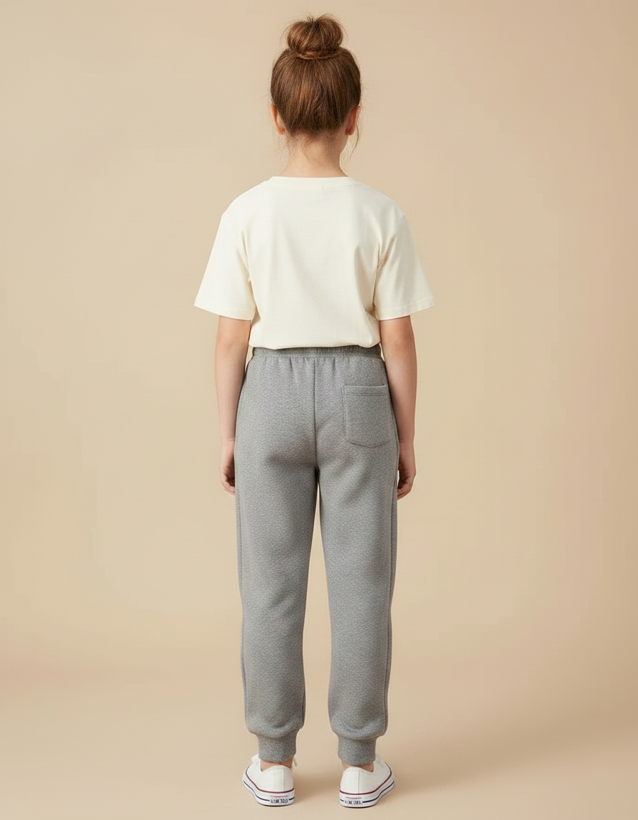 Pantalon Gris Molletonné Confortable Jogging Enfant - vue 2