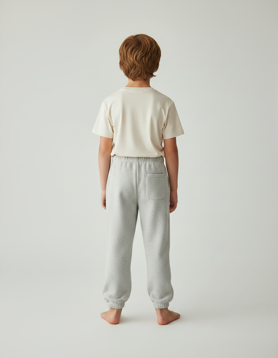 Pantalon Gris Molletonné Confortable Enfant Sport - vue 2