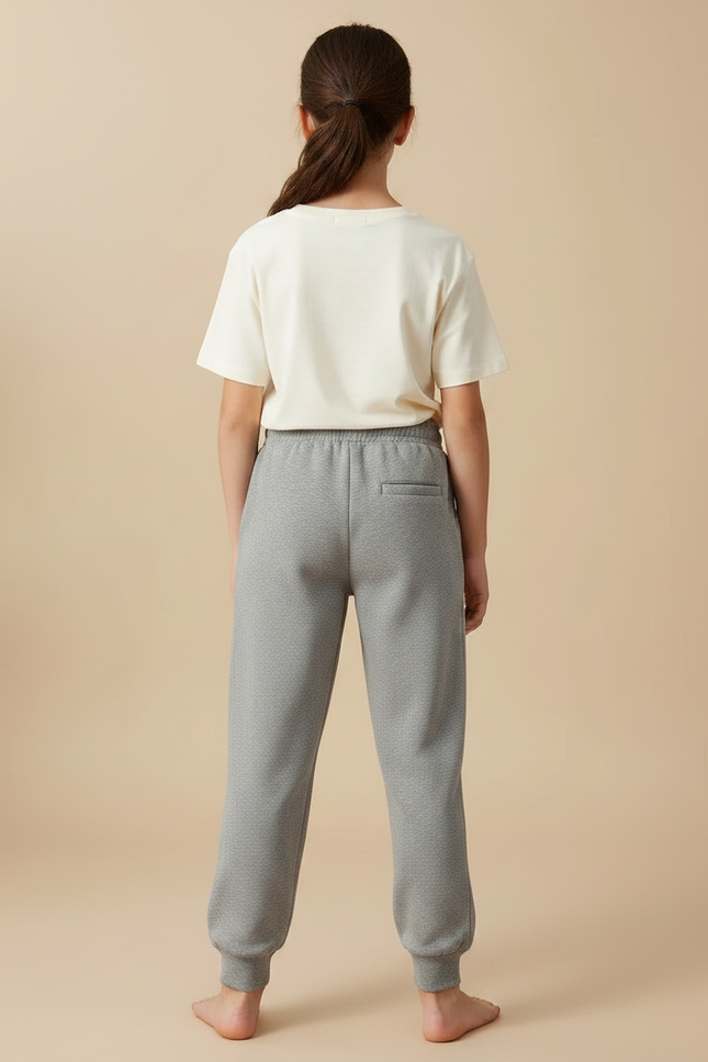 Pantalon Gris Jogging Molletonné Décontracté Enfant - vue 2