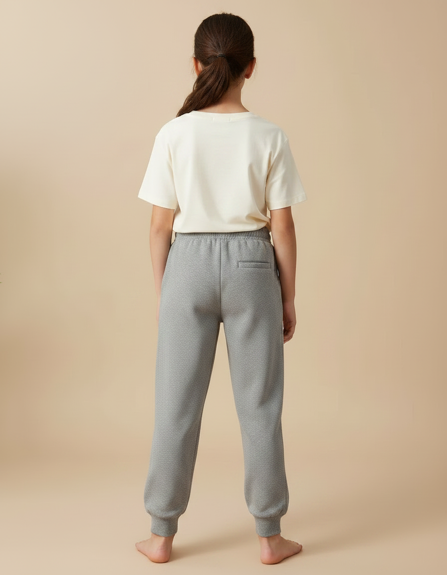 Pantalon Gris Jogging Molletonné Décontracté Enfant - vue 2