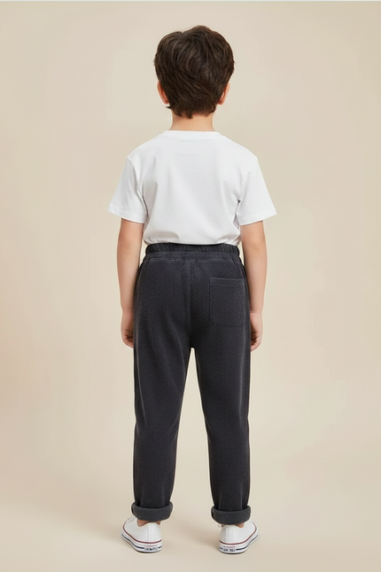 Pantalon Gris Côtelé Ample Doux Décontracté Enfant - Cordé - vue 2