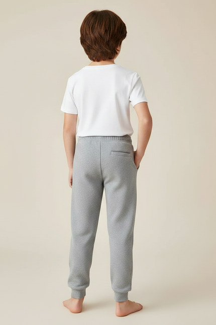 Pantalon Gris Molletonné Enfant Uni Confortable Jogging - vue 2