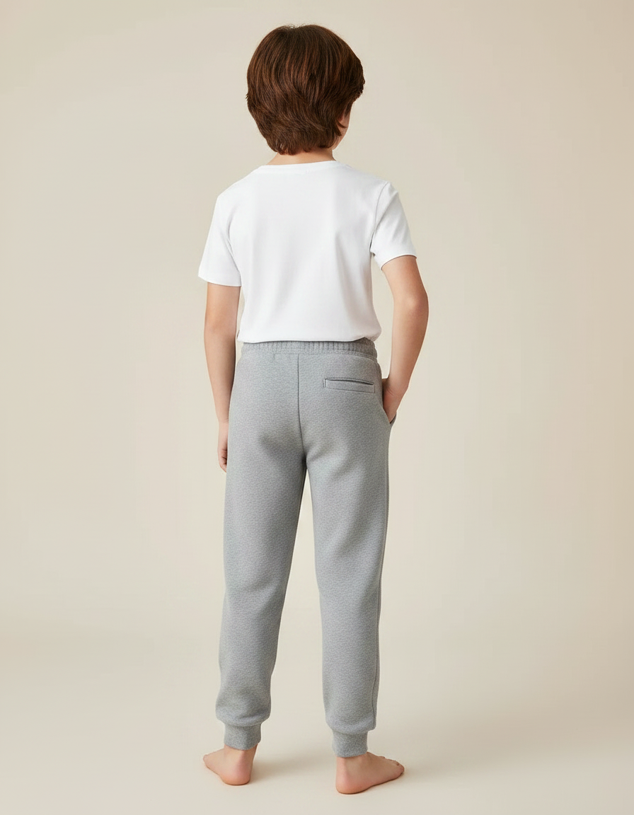 Pantalon Gris Molletonné Enfant Uni Confortable Jogging - vue 2