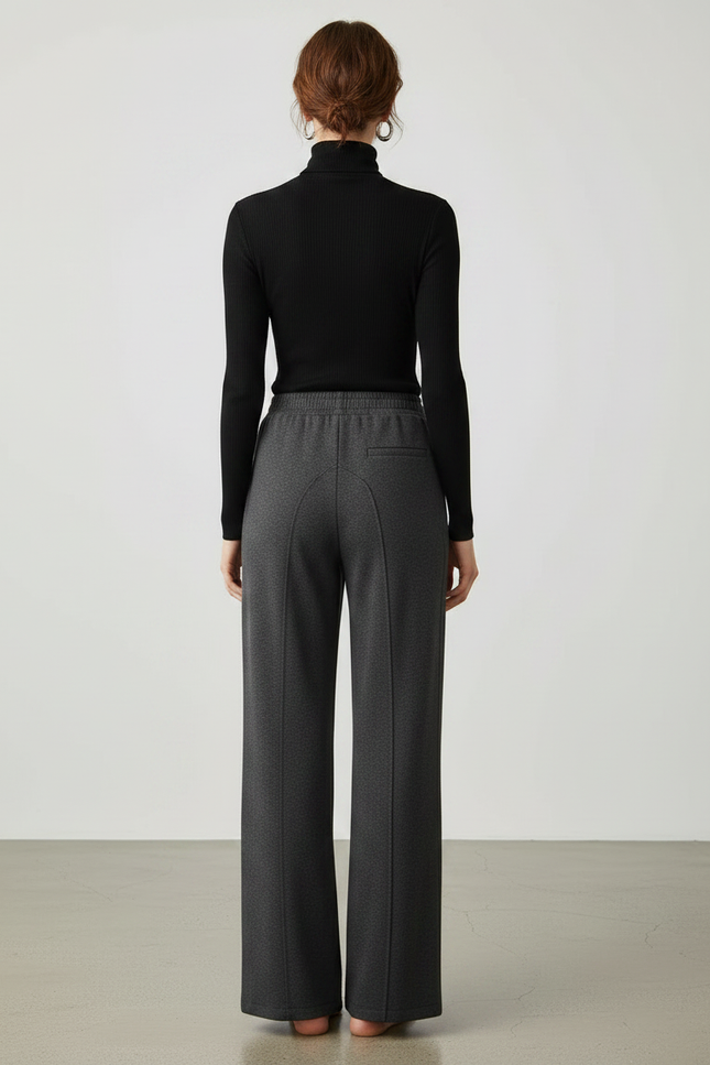 Pantalon Gris Droit Ample Taille Haute Confortable - Molleton - vue 2