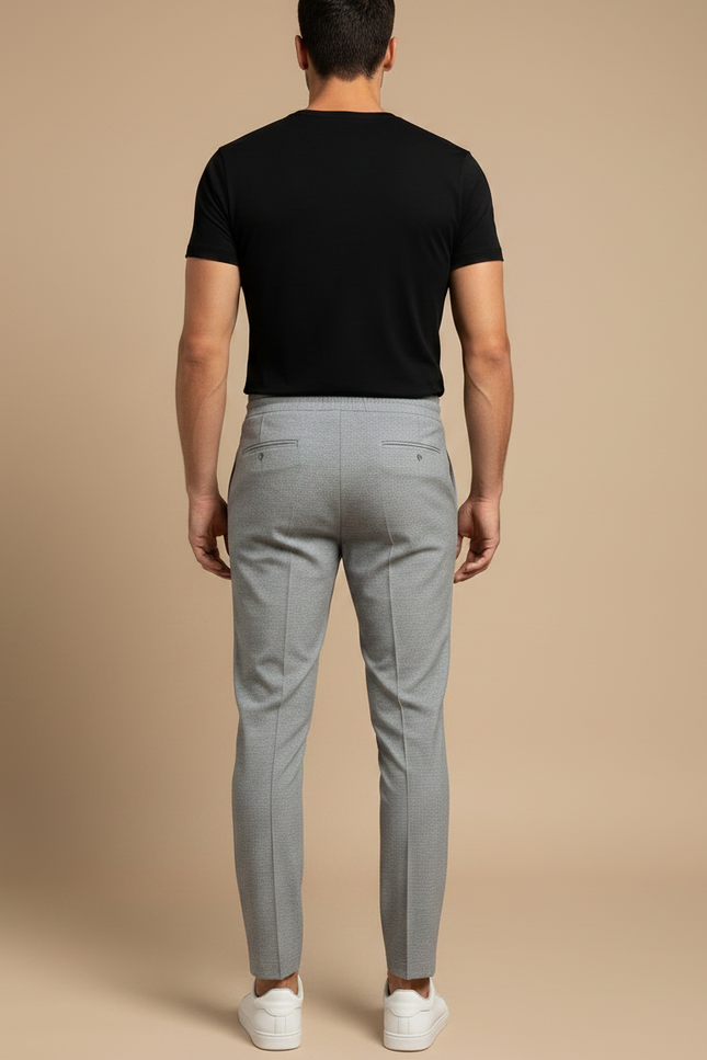 Pantalon Gris Slim Décontracté Sport Homme Cordon - Maille - vue 2