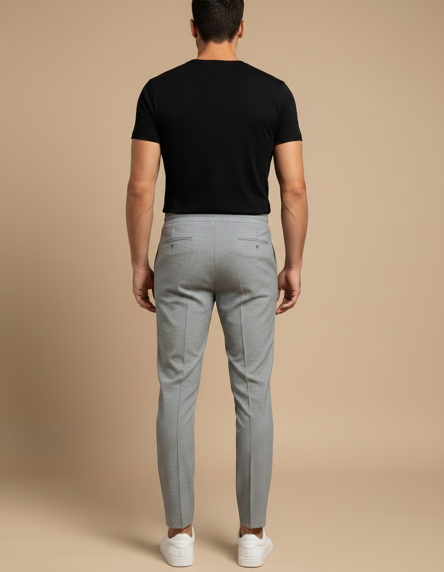 Pantalon Gris Slim Décontracté Sport Homme Cordon - Maille - vue 2