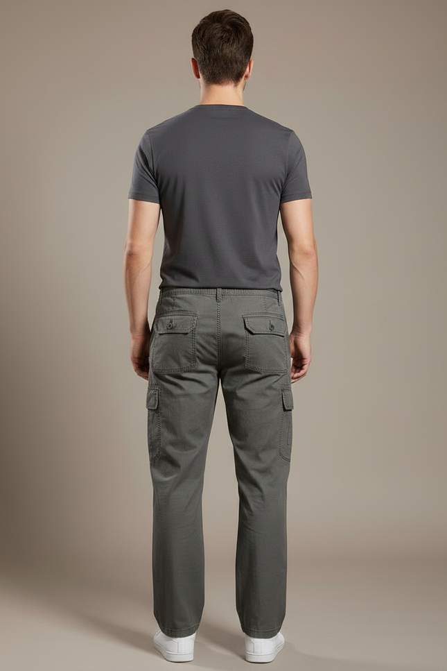 Pantalon Cargo De Trek Voyage Gris Homme - Toile - vue 2