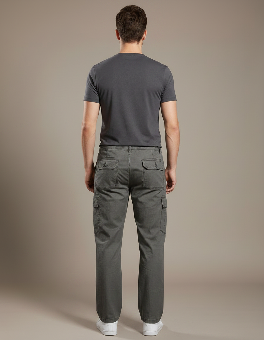 Pantalon Cargo De Trek Voyage Gris Homme - Toile - vue 2