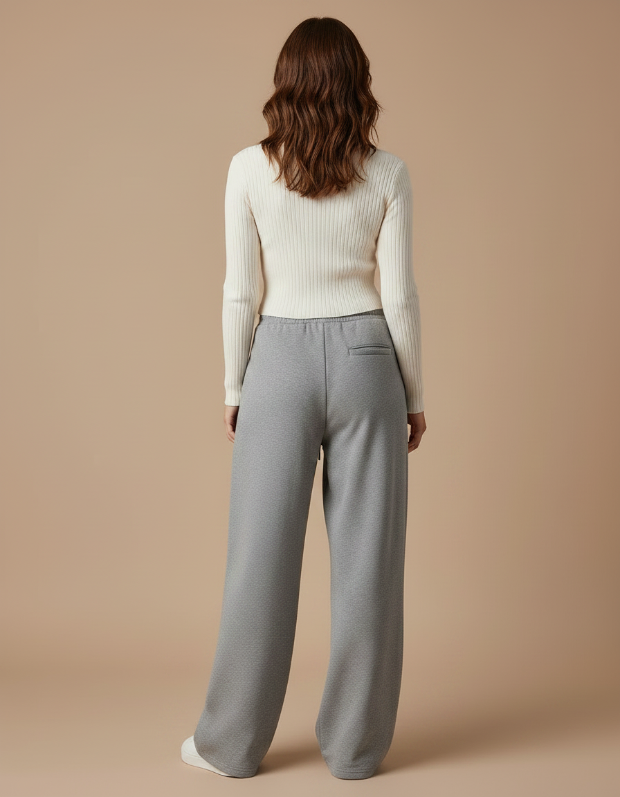Pantalon Gris 7c30 - Molleton - vue 2
