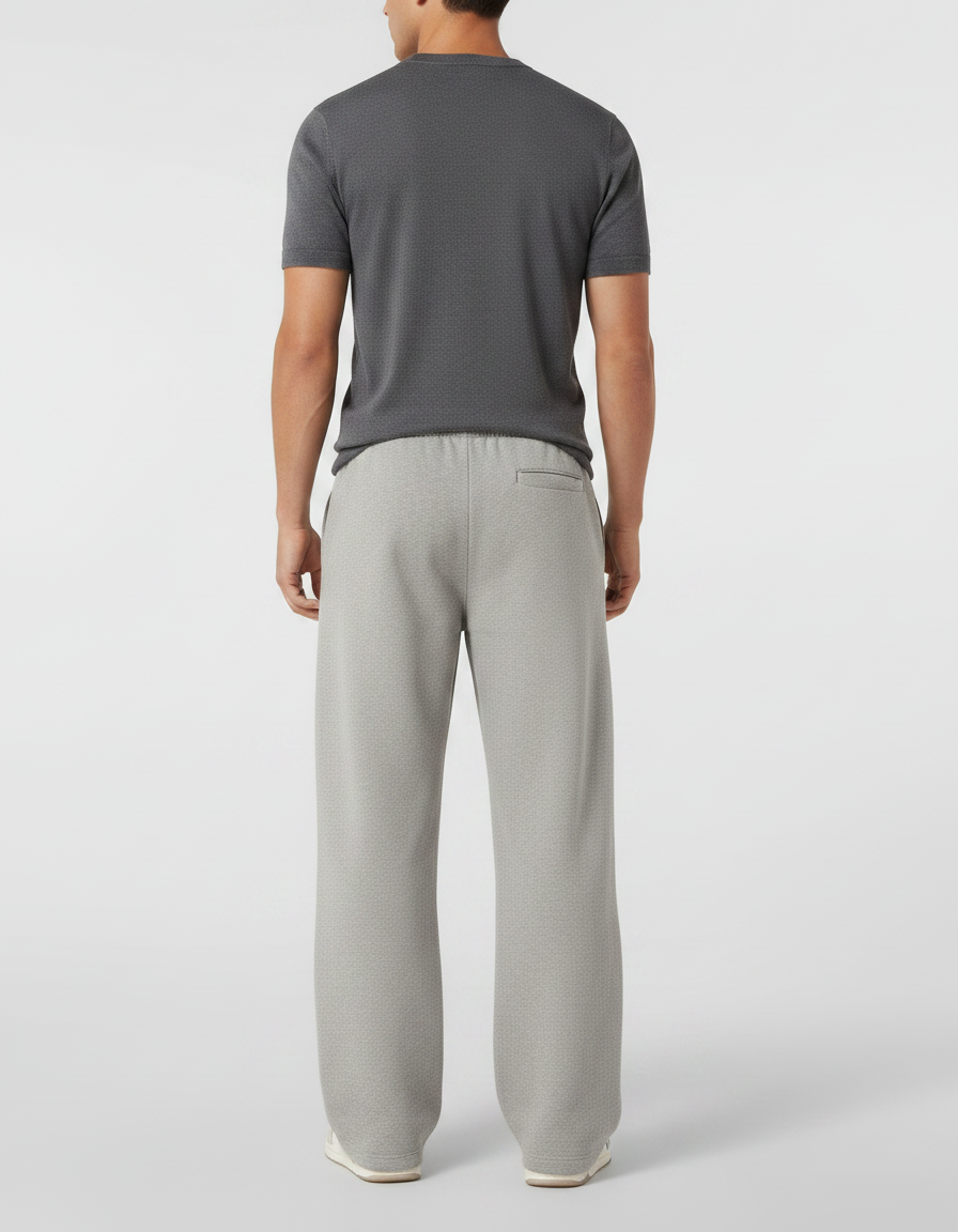 Pantalon Gris Ample Décontracté Molletonné Homme Sport - vue 2
