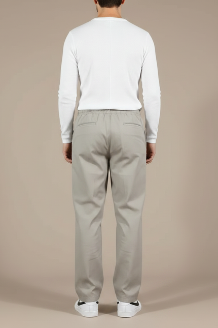 Pantalon Gris Ample Cordon Décontracté Homme - Gabardine - vue 2