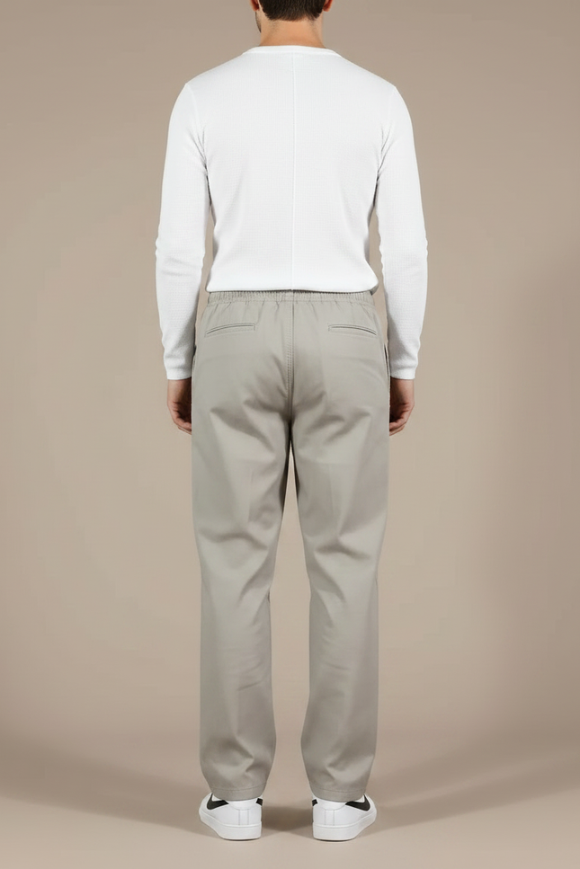 Pantalon Gris Ample Cordon Décontracté Homme - Gabardine - vue 2