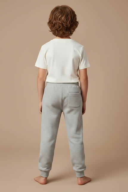 Pantalon Gris Molletonné Confortable Imprimé Dinosaure Enfant - vue 2