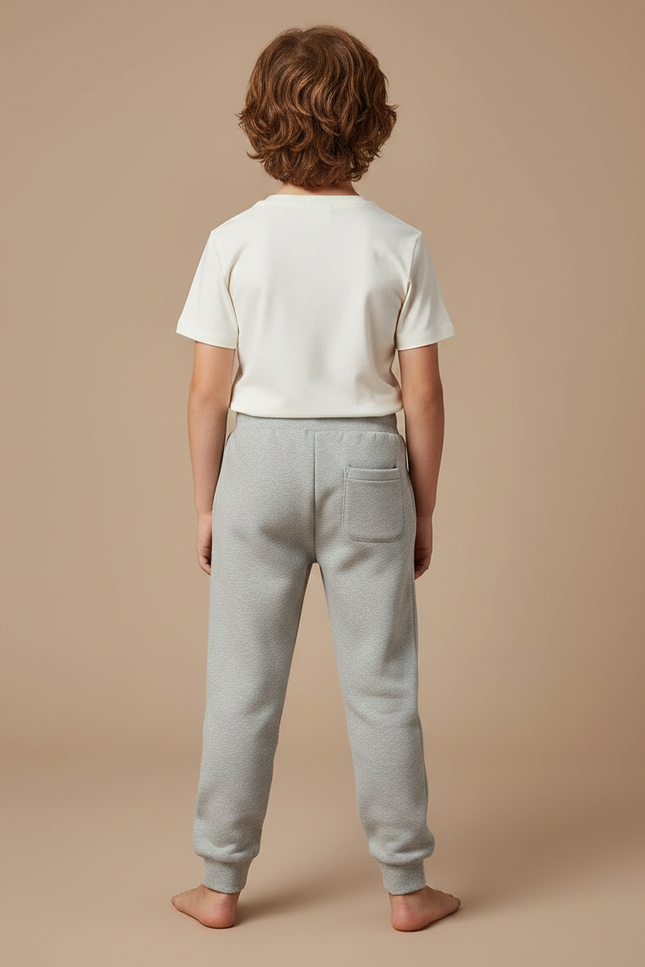 Pantalon Gris Molletonné Confortable Imprimé Dinosaure Enfant - vue 2