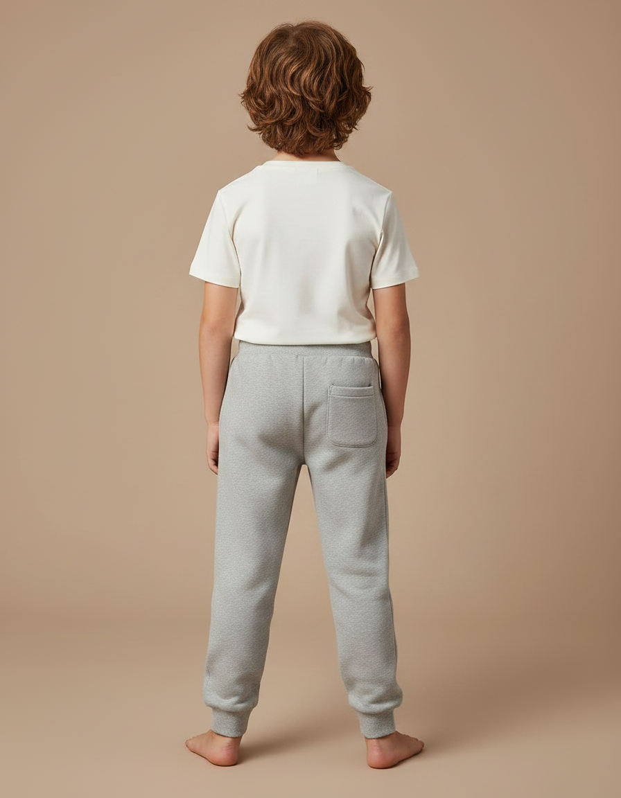 Pantalon Gris Molletonné Confortable Imprimé Dinosaure Enfant - vue 2