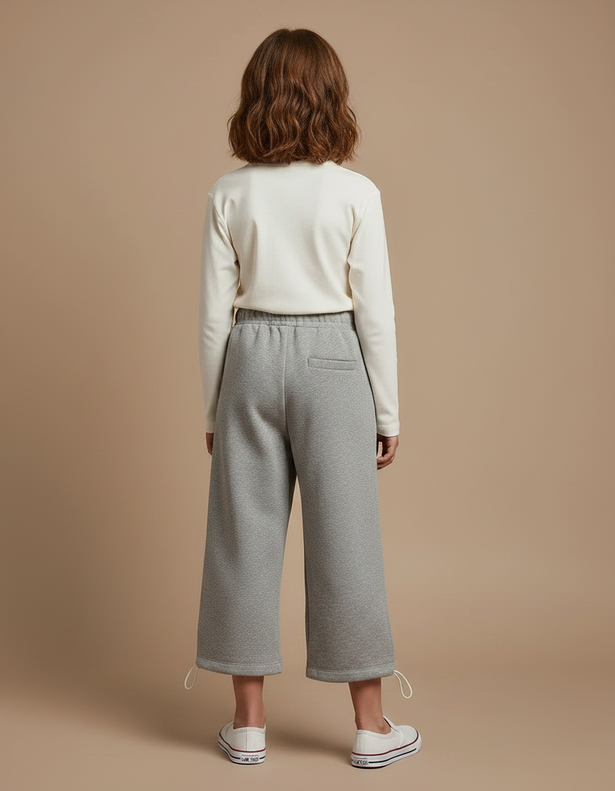 Pantalon Gris Large Décontracté Enfant Sport Coton - Molleton - vue 2