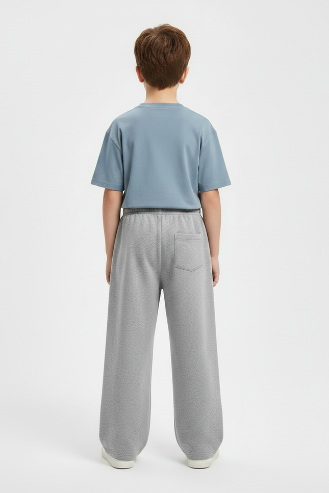 Pantalon Gris Ample Décontracté Coton Enfant Sport - Molleton - vue 2