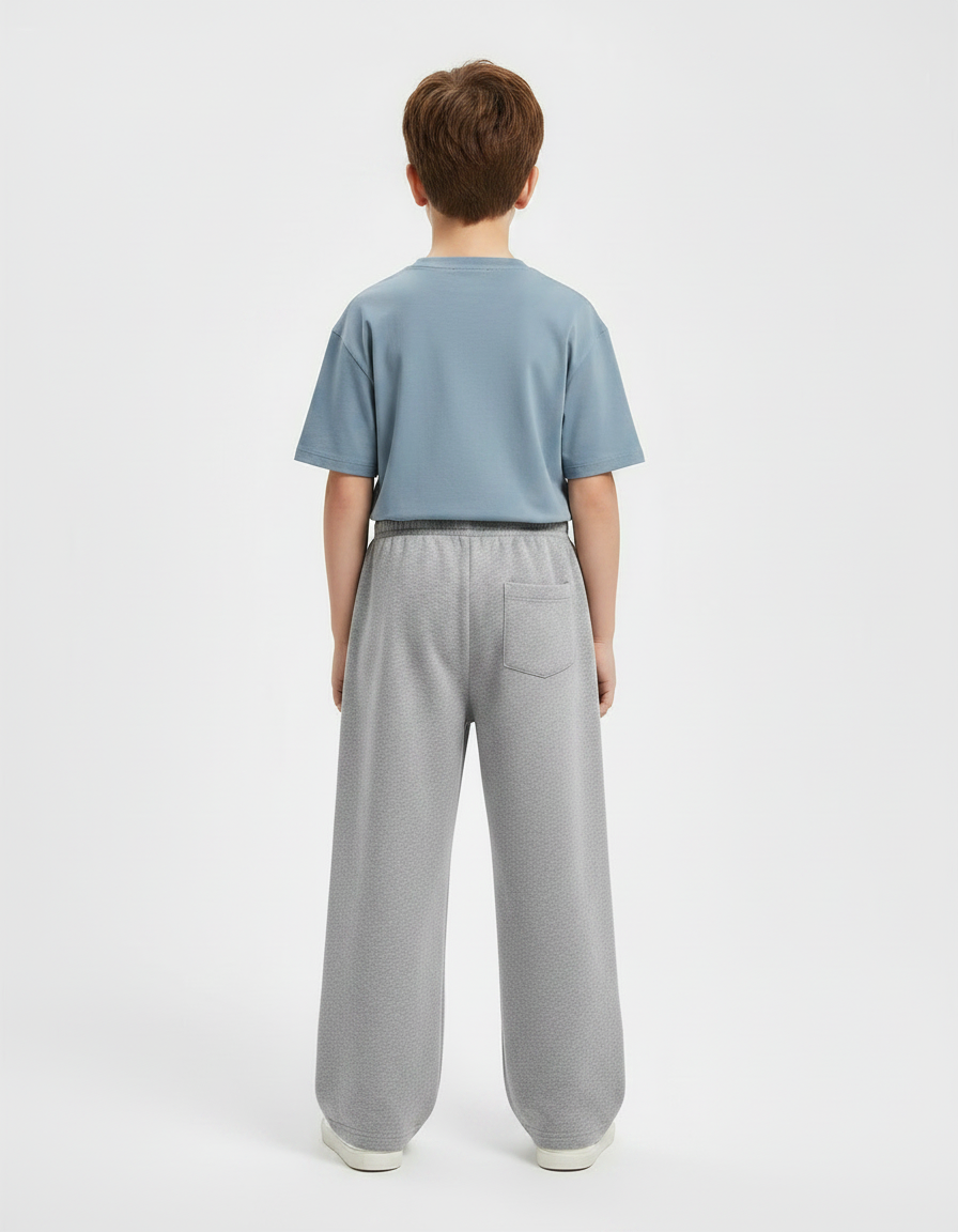 Pantalon Gris Ample Décontracté Coton Enfant Sport - Molleton - vue 2