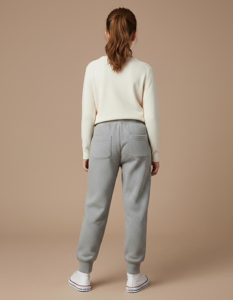Pantalon Gris Molletonné Renne Décontracté Enfant Jogging - vue 2