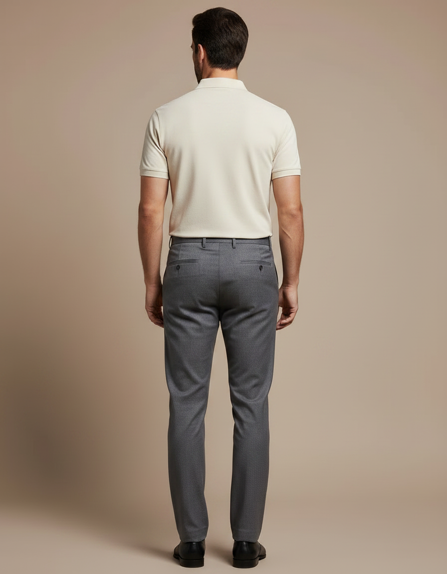 Pantalon Gris Homme Slim Habillé Formel Élégant - Gabardine - vue 2