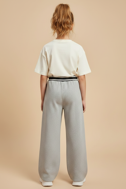 Pantalon Gris Large Molletonné Confortable Enfant - vue 2