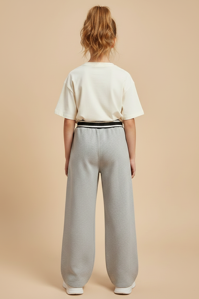 Pantalon Gris Large Molletonné Confortable Enfant - vue 2