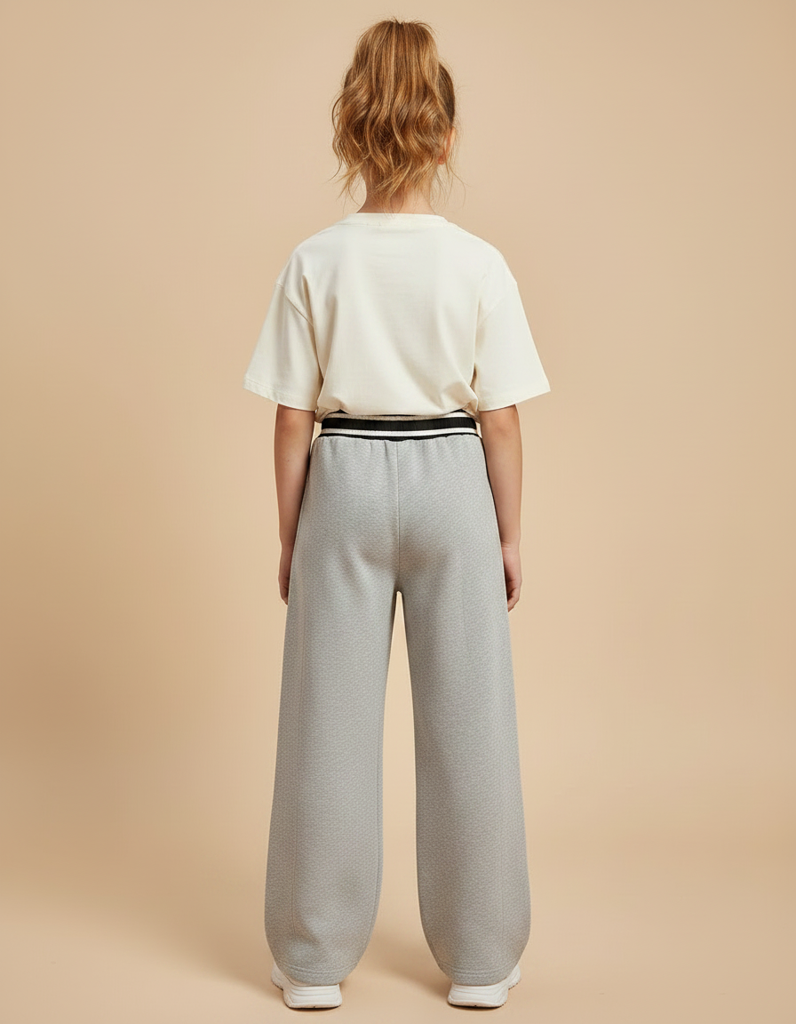 Pantalon Gris Large Molletonné Confortable Enfant - vue 2