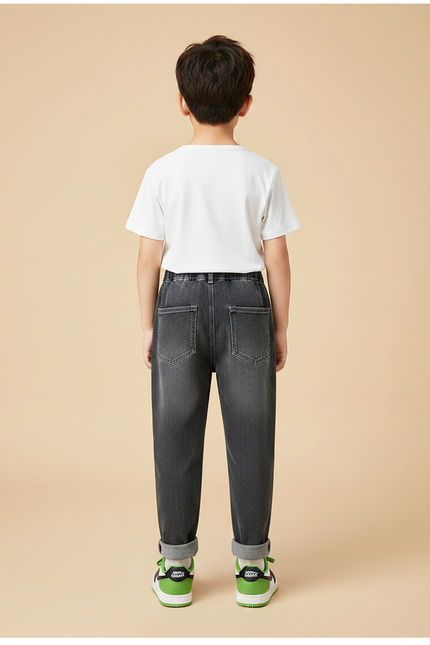 Pantalon Gris Enfant Coupe Droite Décontractée - Jean - vue 2