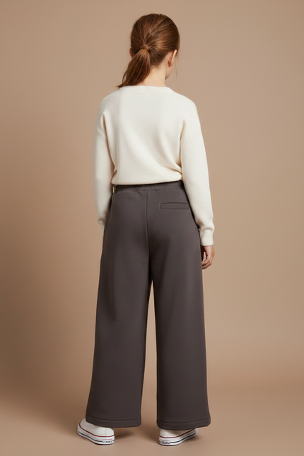 Pantalon Gris Large Décontracté Confortable Enfant - Molleton - vue 2