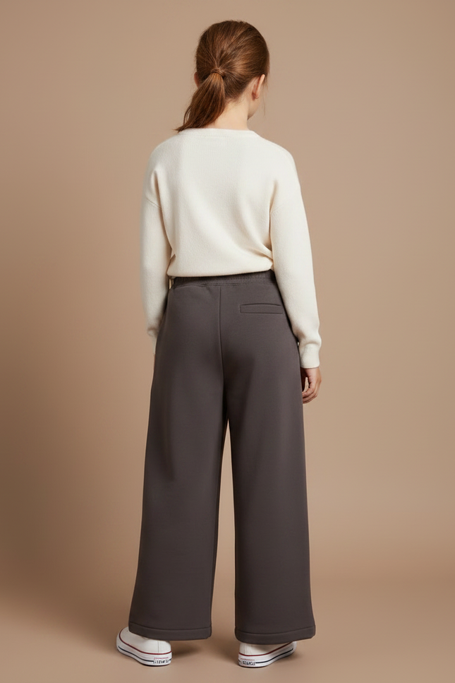 Pantalon Gris Large Décontracté Confortable Enfant - Molleton - vue 2
