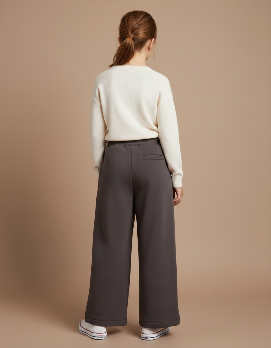 Pantalon Gris Large Décontracté Confortable Enfant - Molleton - vue 2