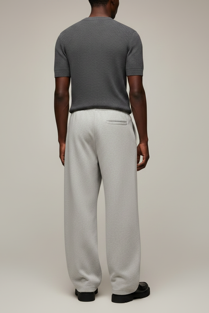 Pantalon Gris Décontracté Lâche Cordon Molletonné Homme - vue 2