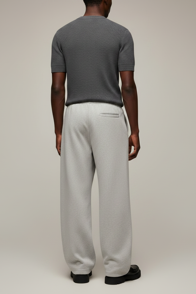 Pantalon Gris Décontracté Lâche Cordon Molletonné Homme - vue 2
