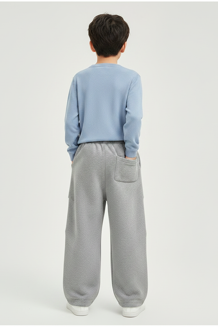 Pantalon Gris Ample Décontracté Coton Molletonné Sport Enfant - vue 2