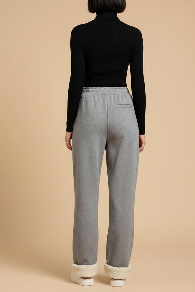 Pantalon Gris Molletonné Ample Confortable Femme Doublé - vue 2