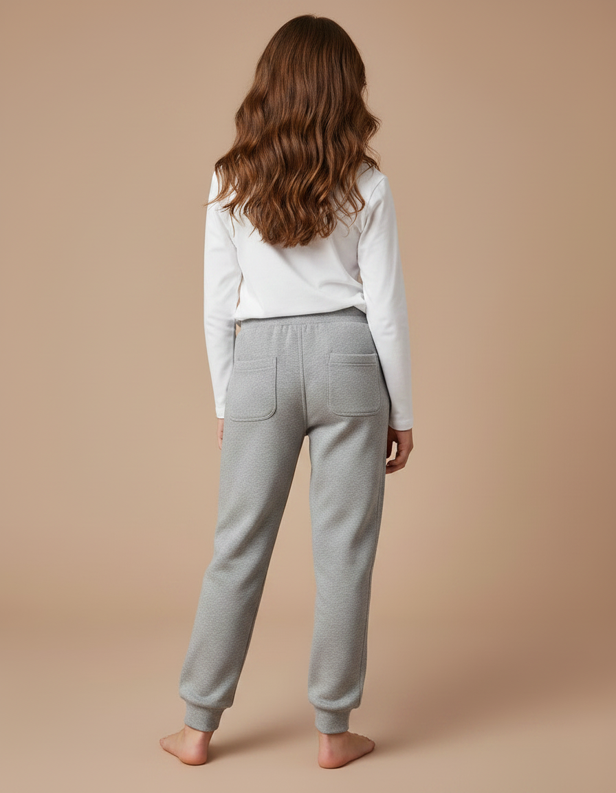 Pantalon Gris Molletonné Confortable Décontracté Enfant Arc-en-ciel - vue 2