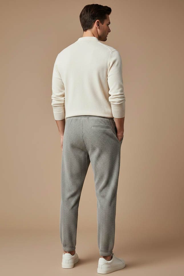 Pantalon Gris Côtelé Jogging Décontracté Homme - Cordé - vue 2