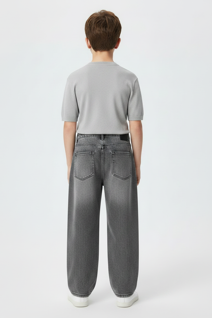 Pantalon Gris Denim Ample Décontracté Garçon - Jean - vue 2